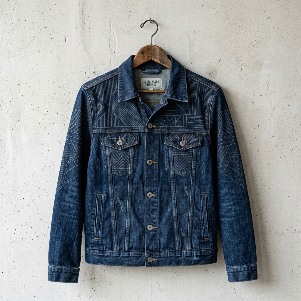 Laser-Patterned Denim Jacket