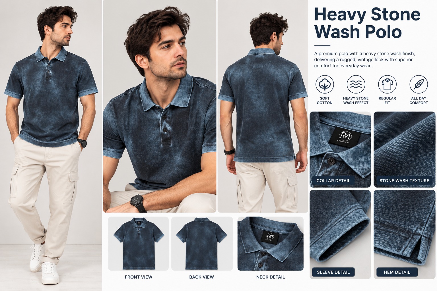 Reactive Pigment Heavy Stone Wash Lookbook