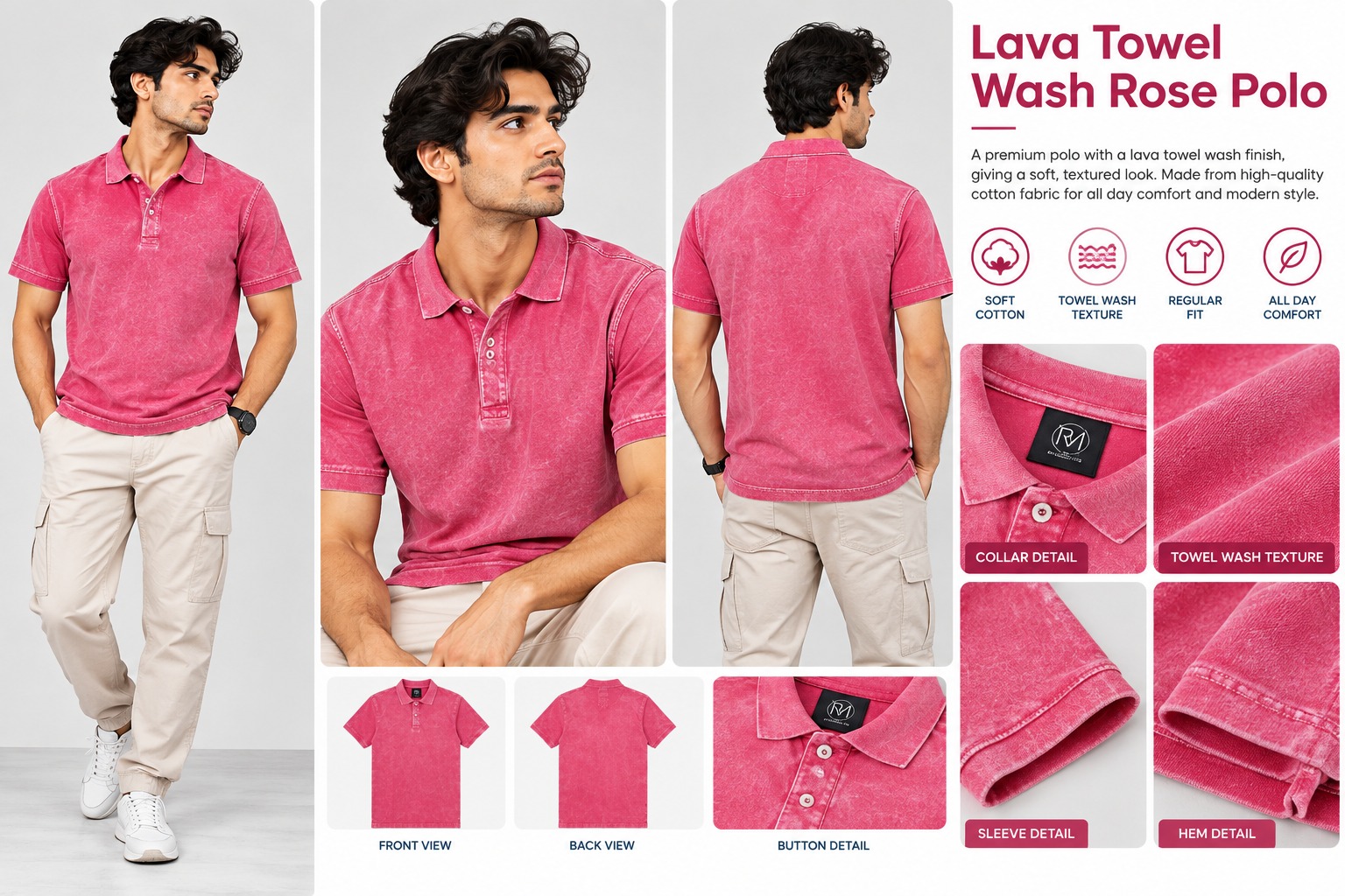 Lava Dyeing Towel Wash Polo Lookbook